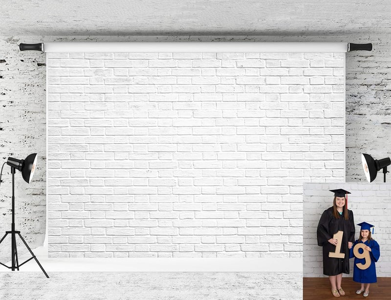 Kate 7x5ft White Brick Wall Photography Backdrops Portrait Photo Background Photo Studio Props - Image 1